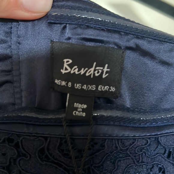 Bardot Solange Lace Navy Cocktail Evening Dress US 4/XS - Picture 7 of 10